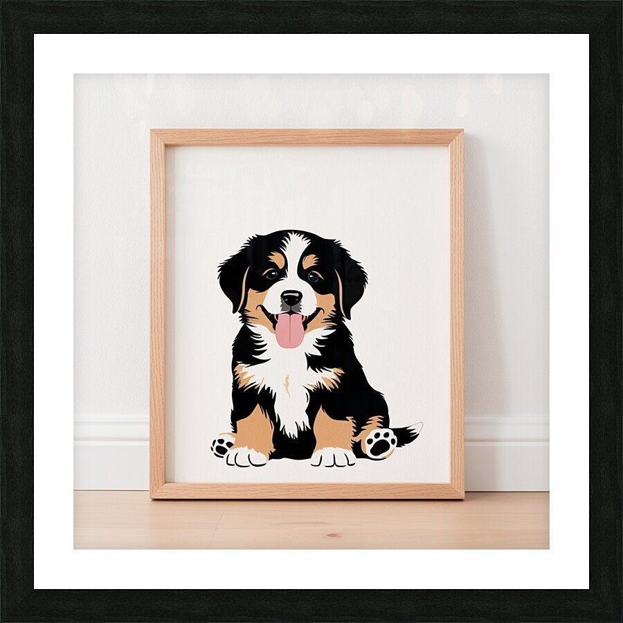 Heartwarming Paws: Modern Pet Art for Your Space Picture Frame print