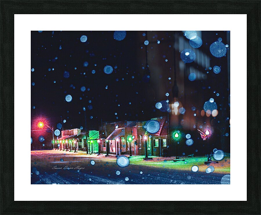 Snow on Main Street Picture Frame print