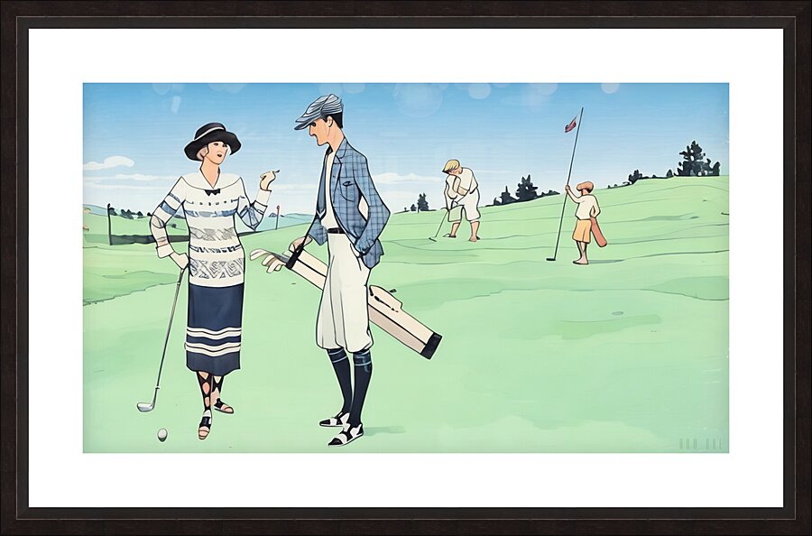A.B. Walker 1923 Golf Art Remix Picture Frame print