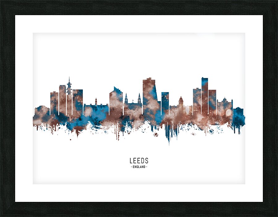Leeds England Skyline Sepia Picture Frame print