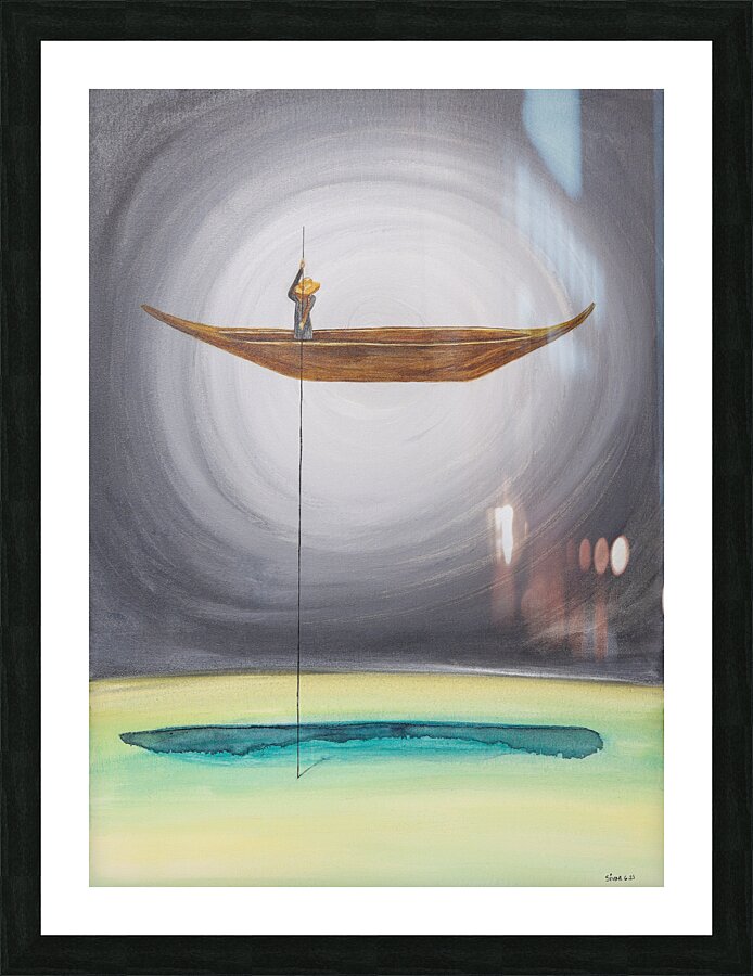 The Man and the Boat Picture Frame print