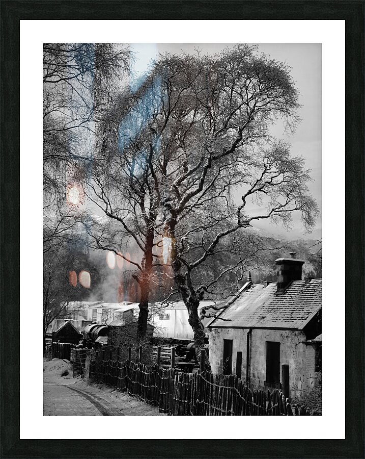 Everyday Lifes Moments- Deep Winter in the Scottish Highlands in black an Picture Frame print