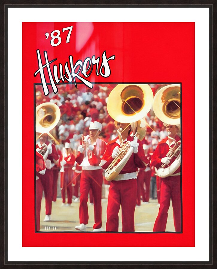 1987 Nebraska Cornhusker Marching Band Art Picture Frame print