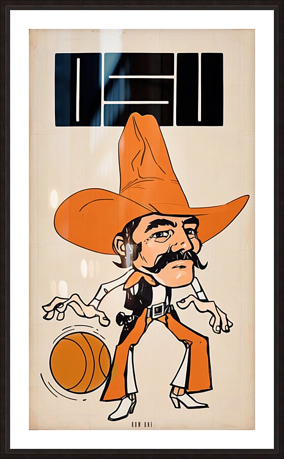Dick Gilpin OSU Basketball Cartoon Art Picture Frame print