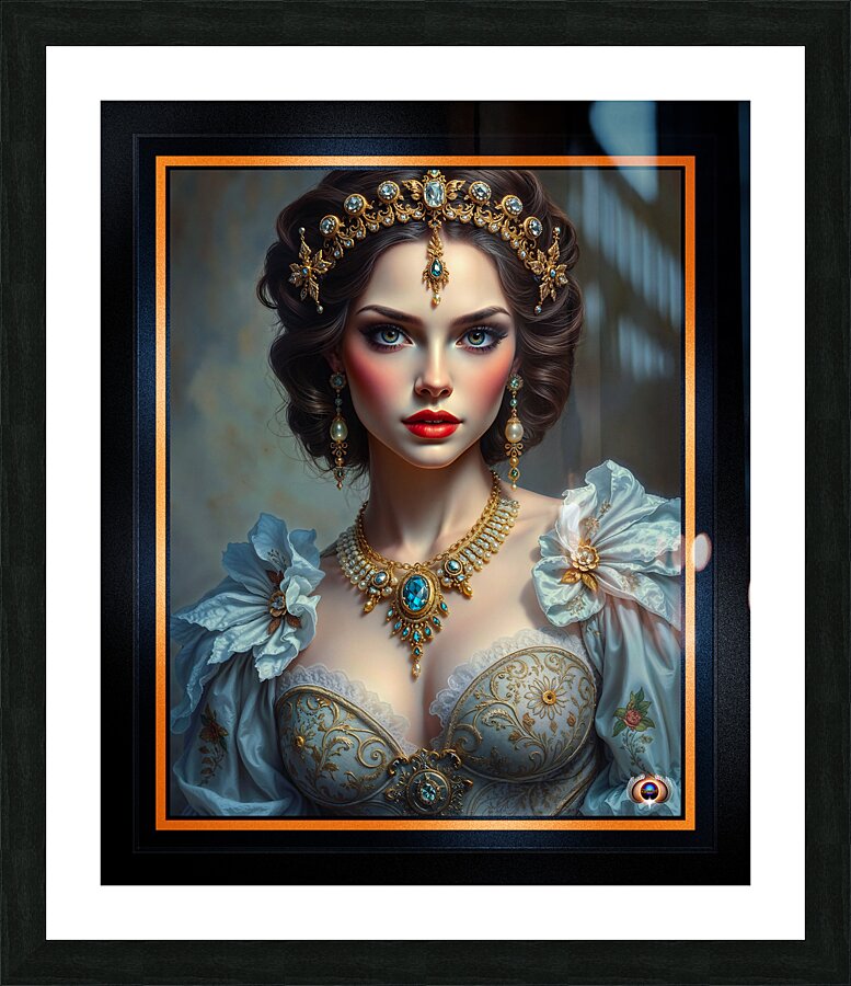 Exquisite Portrait Of Lady Seliya A Masterpiece Of Royal Elegance Captivating AI Concept Art by Xzendor7 Picture Frame print