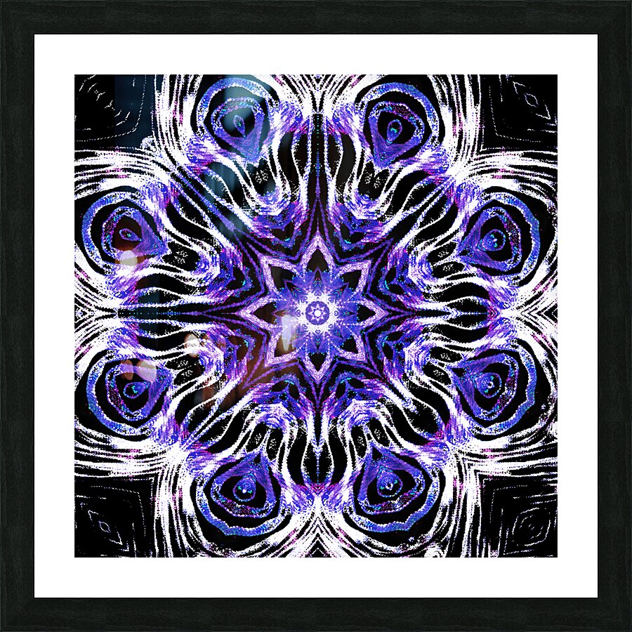 Abstract Symmetrical Purple and White Picture Frame print