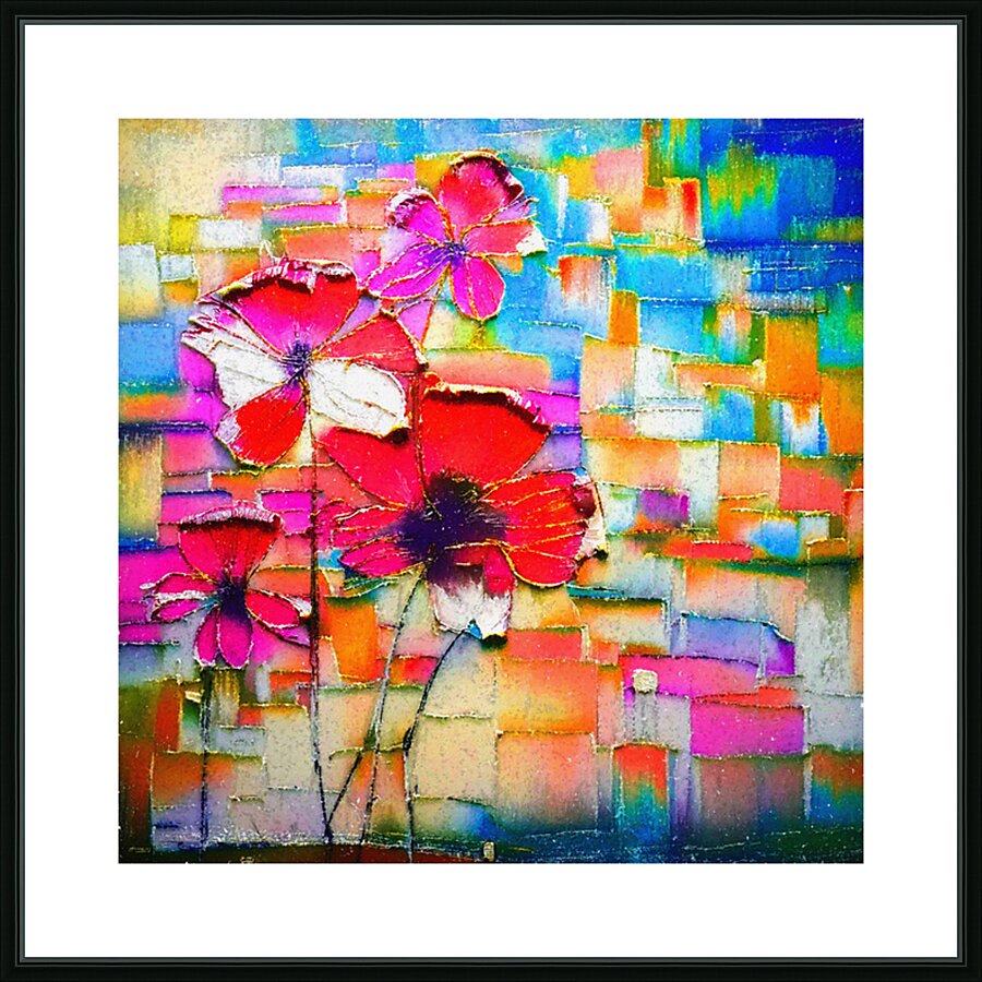 Abstract Poppies Picture Frame print