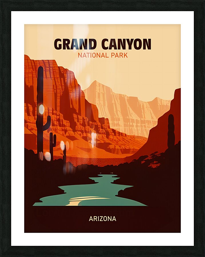 Grand Canyon National Park vintage travel poster Picture Frame print