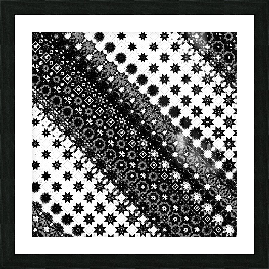 Abstract Black and White Shapes Picture Frame print