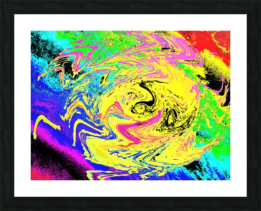 Abstract Swirling Psychedelic Colours Picture Frame print