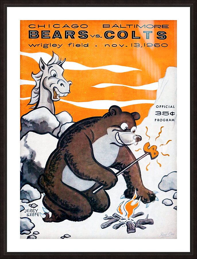 1960 Chicago Bears vs. Baltimore Colts Cover Art Picture Frame print