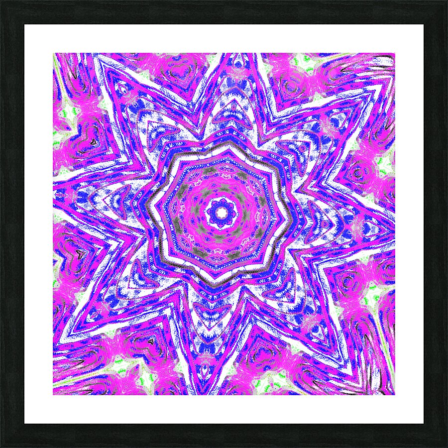 Abstract Bold Kaleidoscope Star Picture Frame print