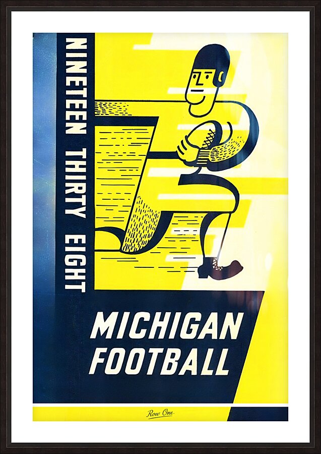 1938 Michigan Football Art Remix Picture Frame print