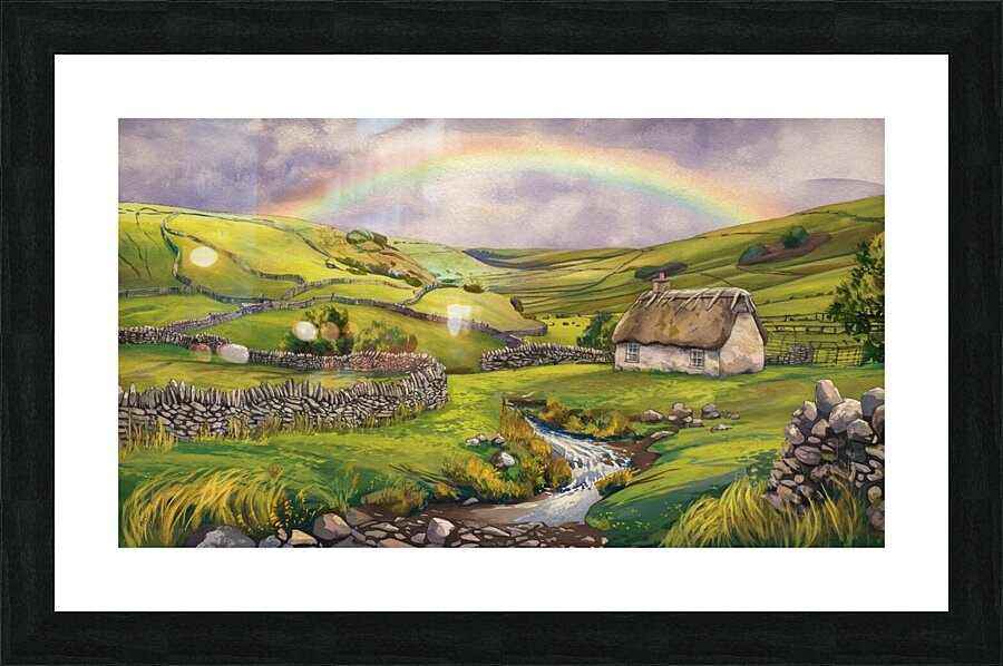 Whispers of the Emerald Isle: A Serene Irish Landscape  Picture Frame print