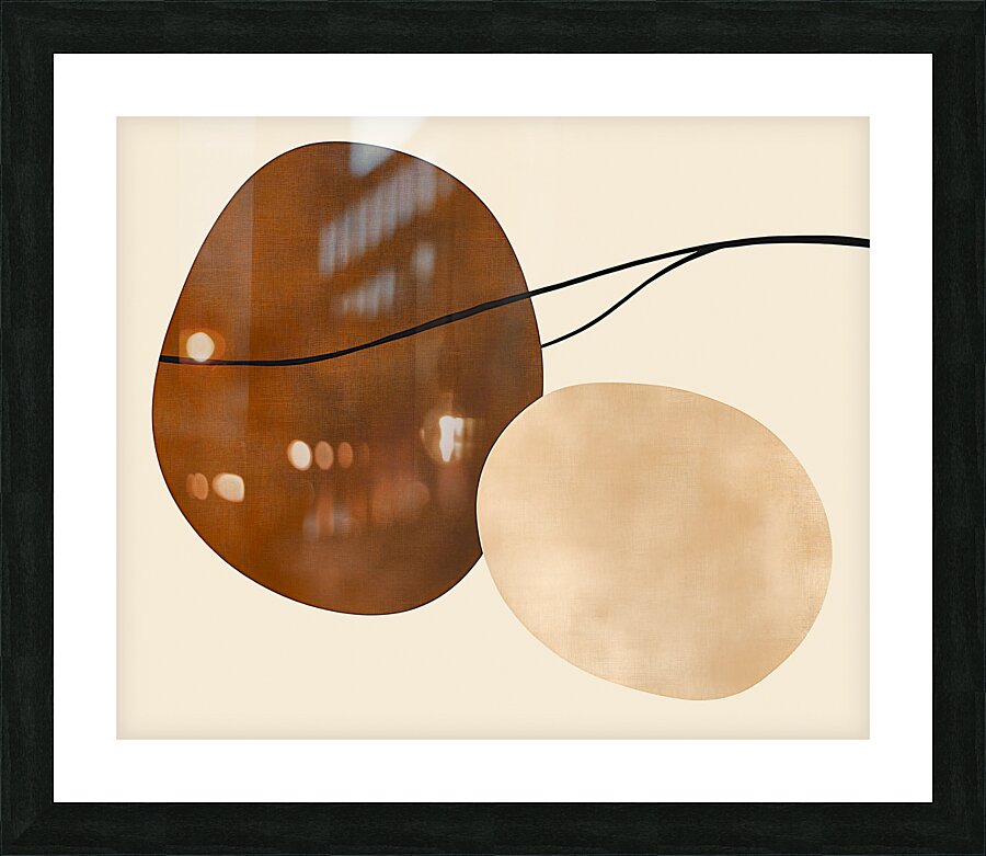 Neutral Abstract Brown Beige Cream Picture Frame print