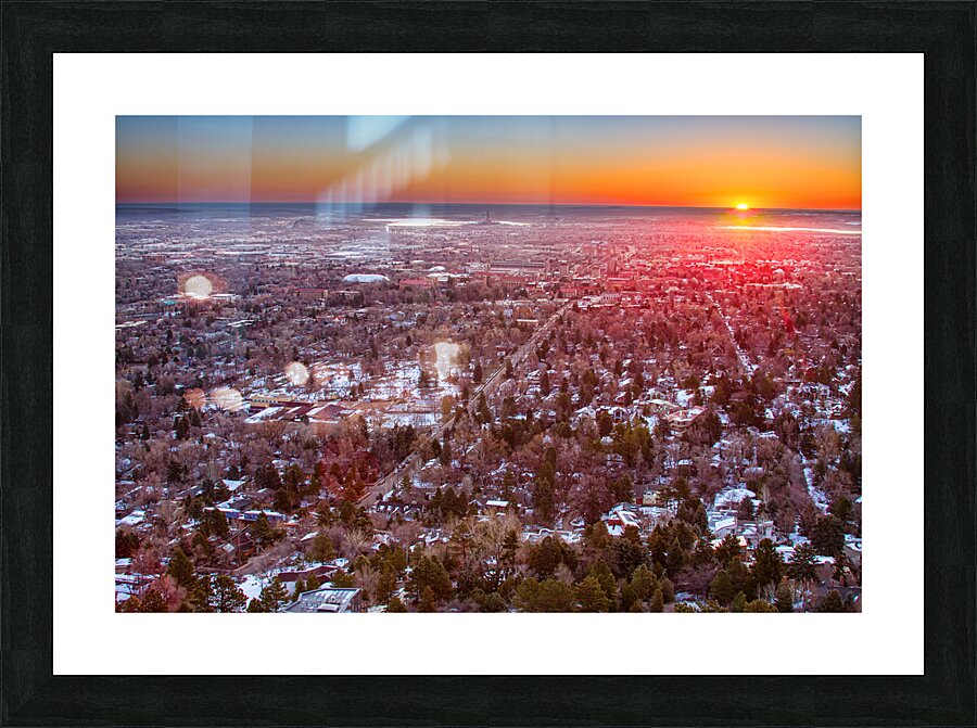 Winter Morning Sunrise Over Boulder Colorado University Picture Frame print