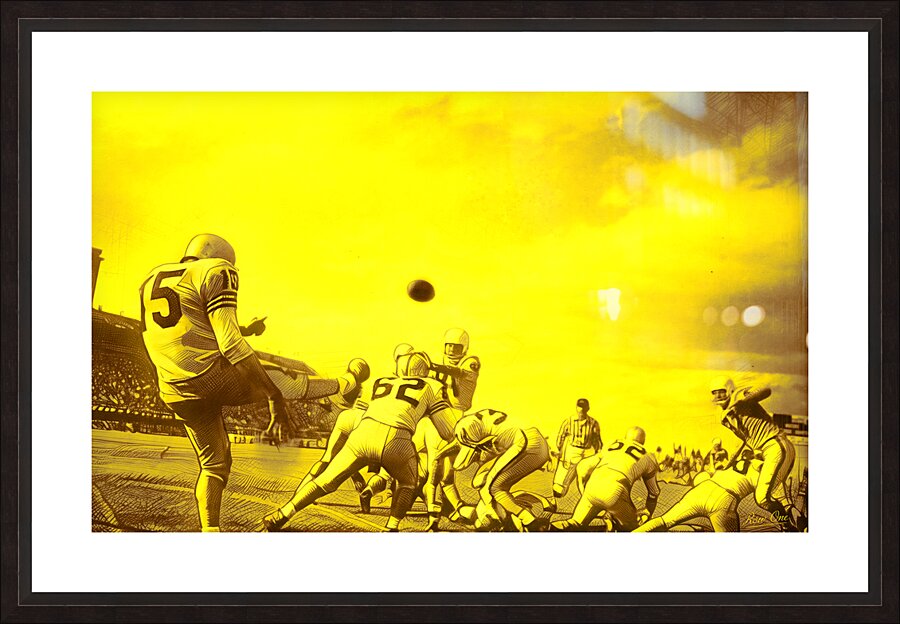 1940s Wyoming Football Action Picture Frame print