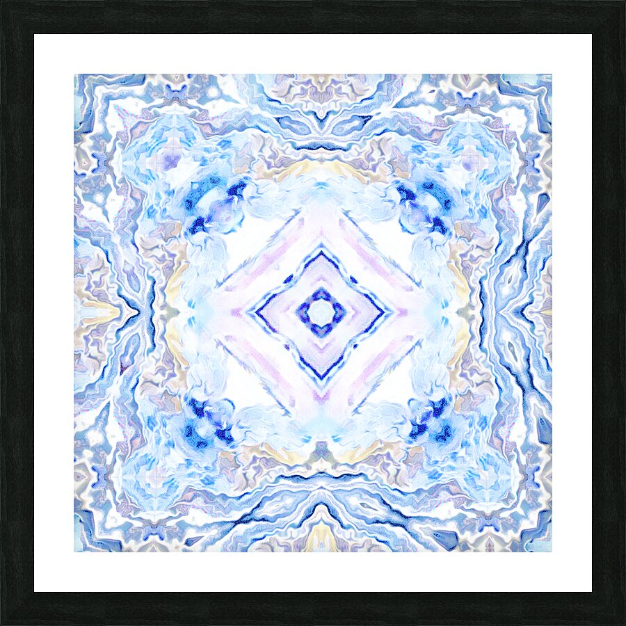 Abstract Blue Lavender Kaleidoscope Flow Picture Frame print
