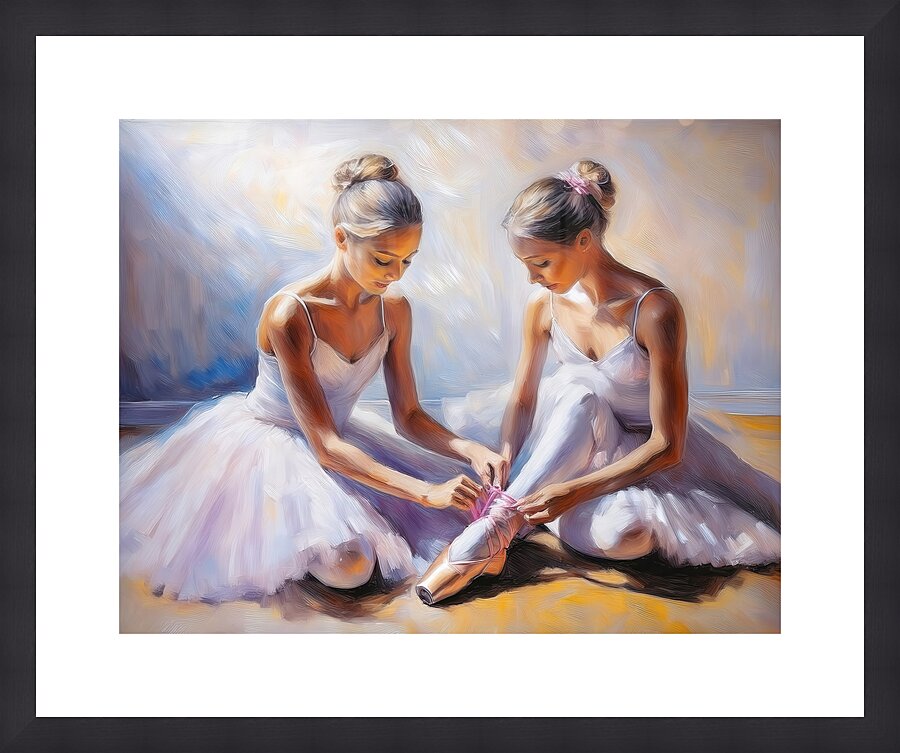 Helping to tie the ribbons Picture Frame print