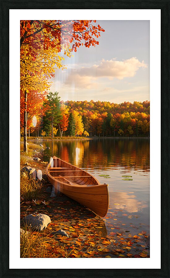 Tranquil Autumn Lake A Serene Reflection of Fall Picture Frame print