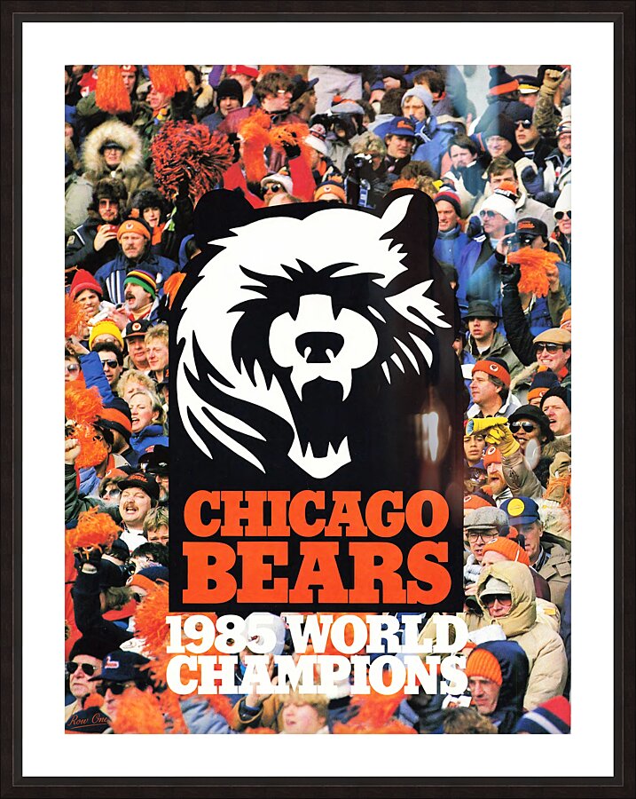 1985 Chicago Bears World Champs Art Picture Frame print