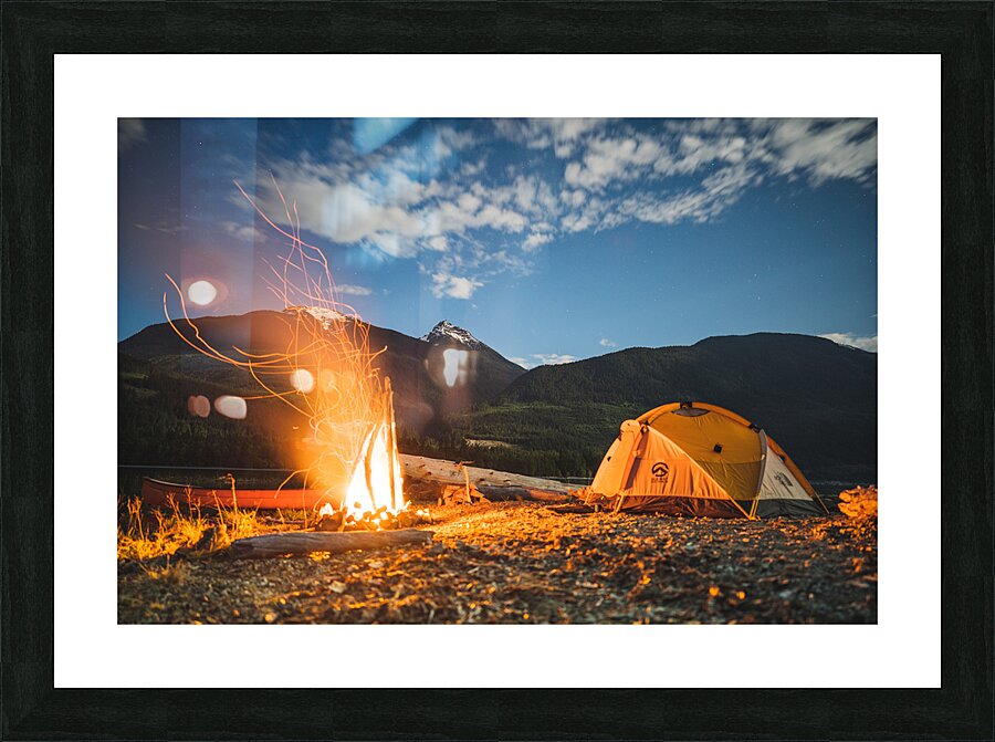 Lilooet Lake Campfire Picture Frame print