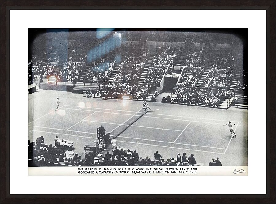 1970 Laver vs. Gonzalez Tennis at Madison Square Garden Picture Frame print
