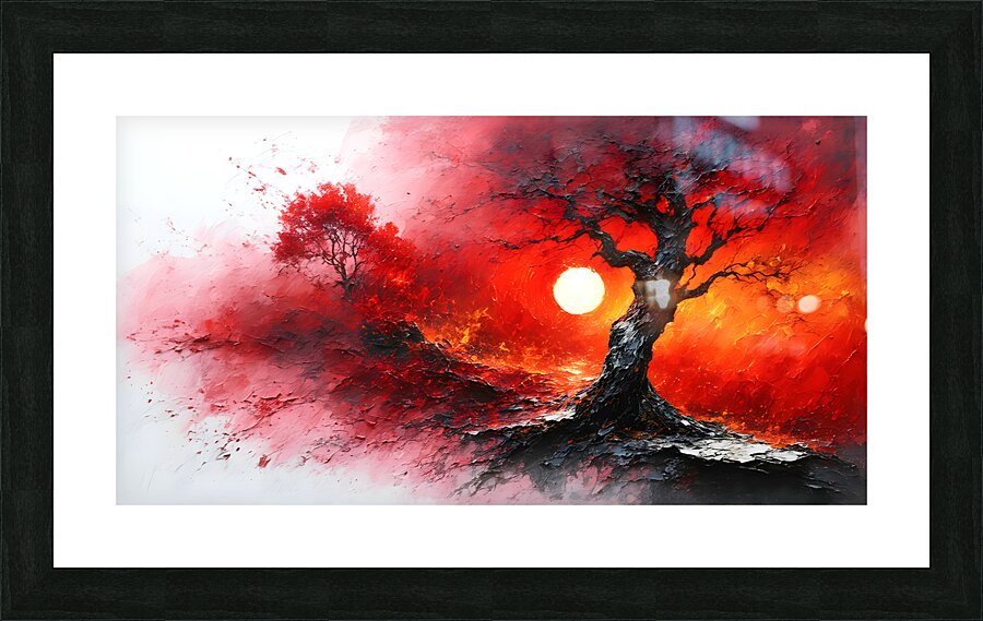 Fiery Sunset Landscape Picture Frame print