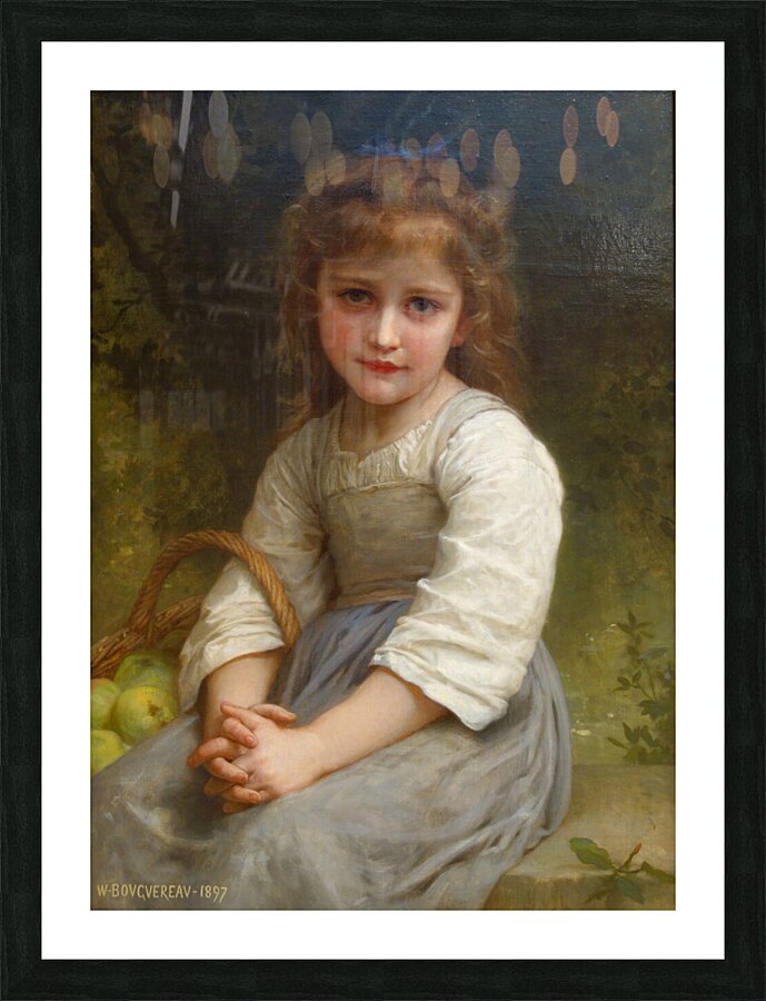  William-Adolphe Bouguereau - Little Girl with a Basket of Apples . 1897 Picture Frame print