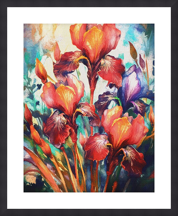 COLOURFUL IRISES Picture Frame print