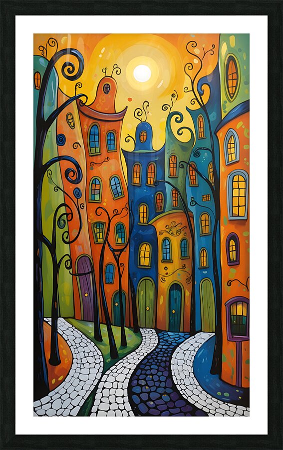 Whimsical Streets of Sunlit Dreams Picture Frame print