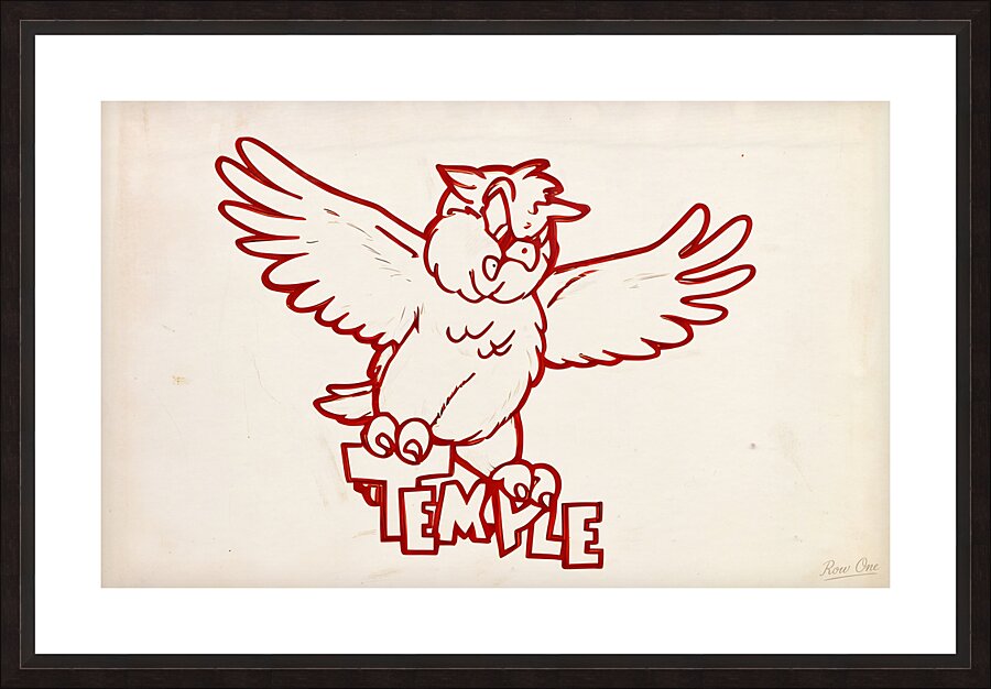 1970s Temple Owl Cartoon Art Picture Frame print