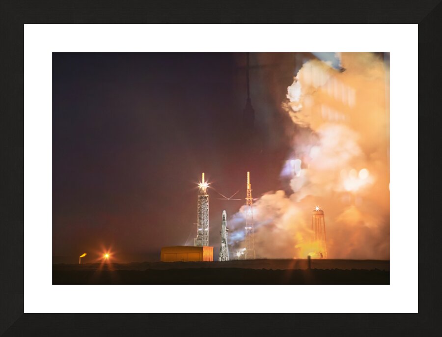 New Glenn Maiden Launch Cocoa Beach Steam Clouds Picture Frame print