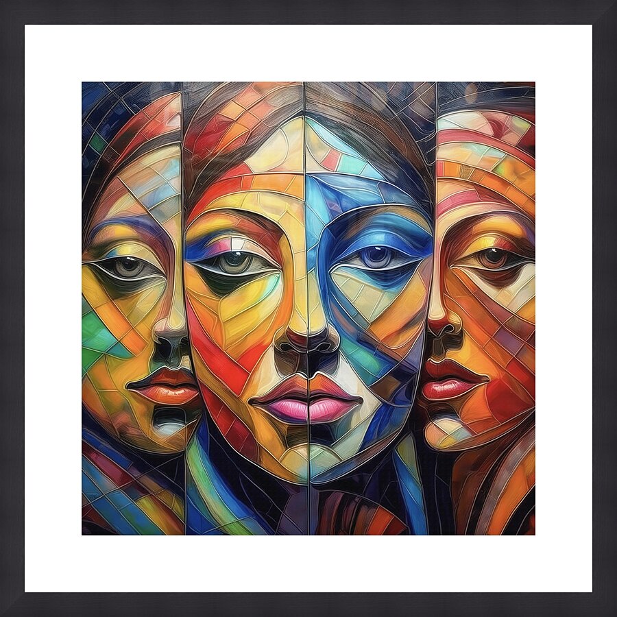 Abstract Faces Picture Frame print
