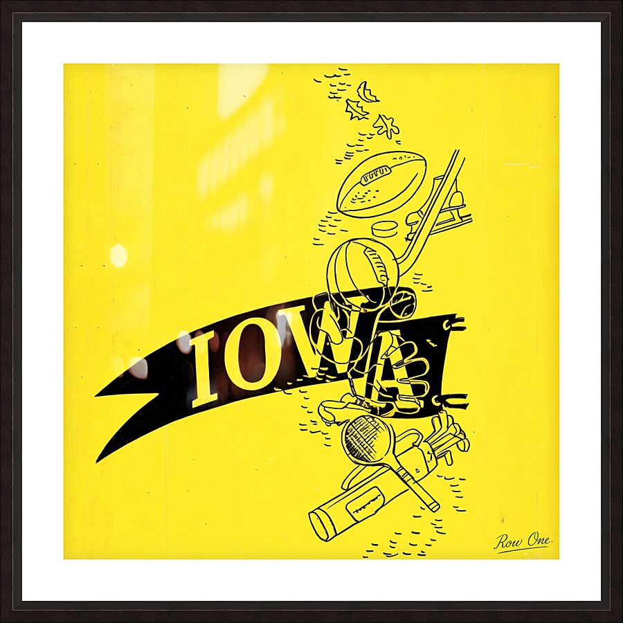 1940s Iowa Sports Art Picture Frame print