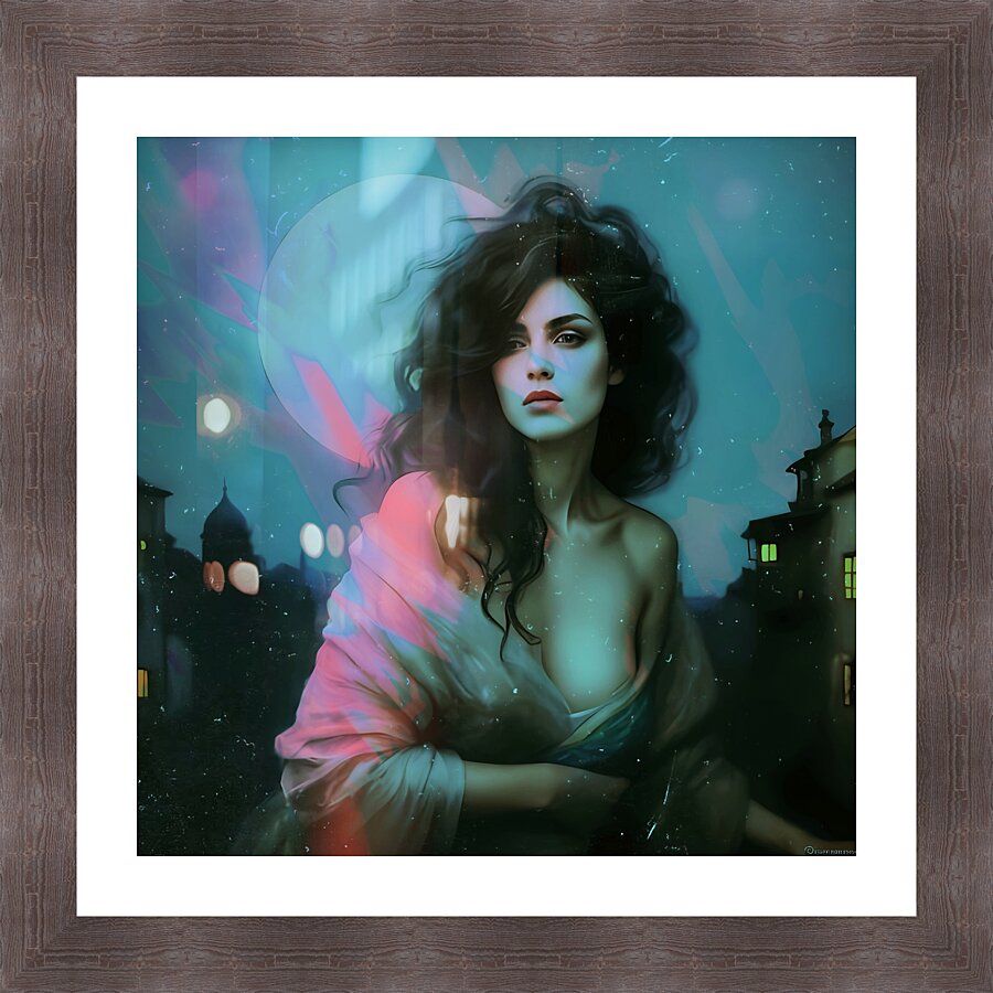 Woman seeking Shelter Picture Frame print