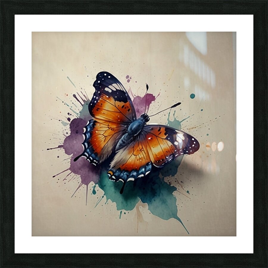 Leonardo Lightning XL Water color style for butte Picture Frame print