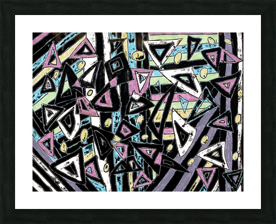 Abstract Funky Distressed Triangles Picture Frame print