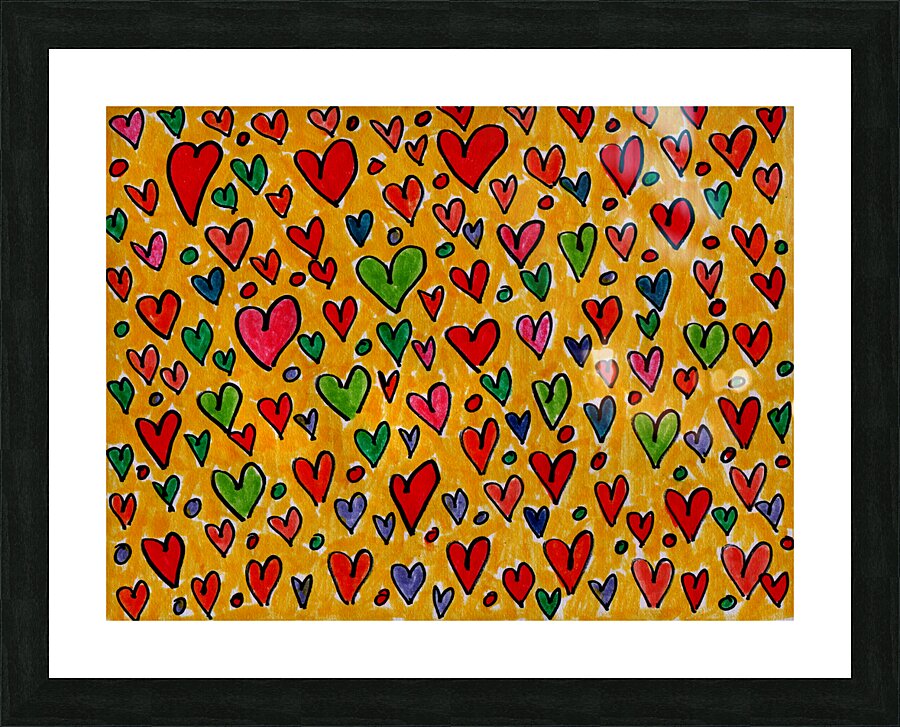 Abstract Whimsical Hearts  Picture Frame print
