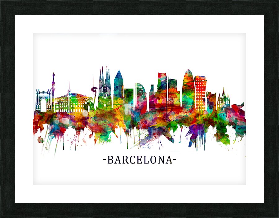Barcelona Spain Skyline by Towseef Dar Wall Art