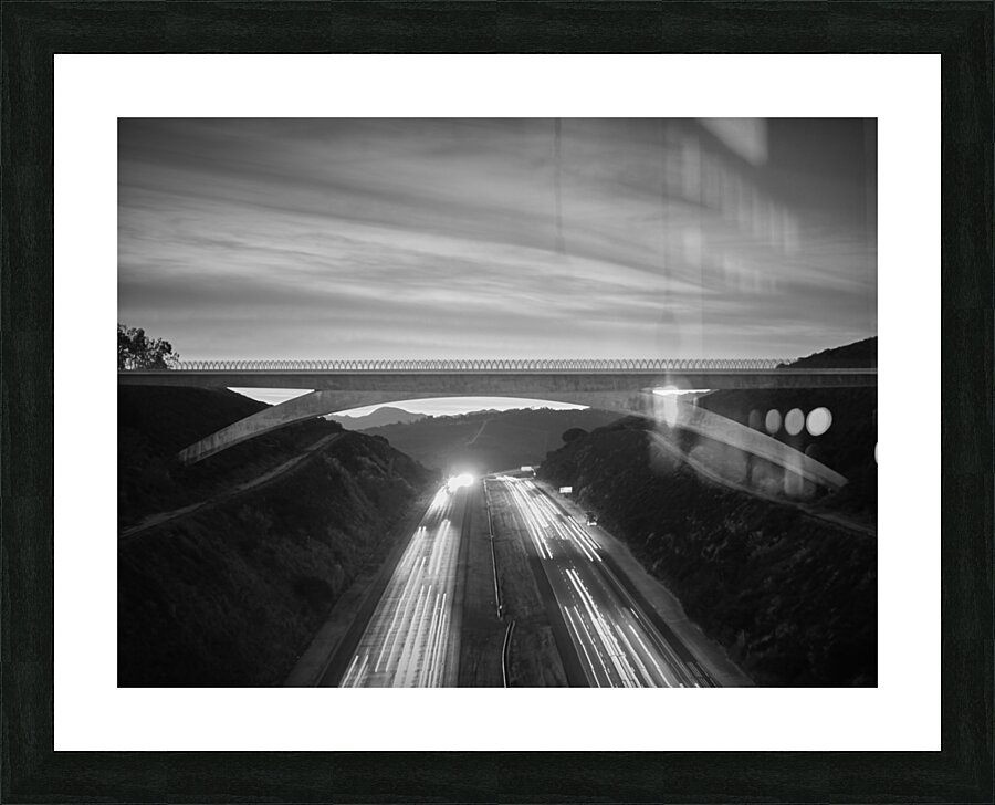 Lilac Bridge Sunrise Black & White Close Up Picture Frame print