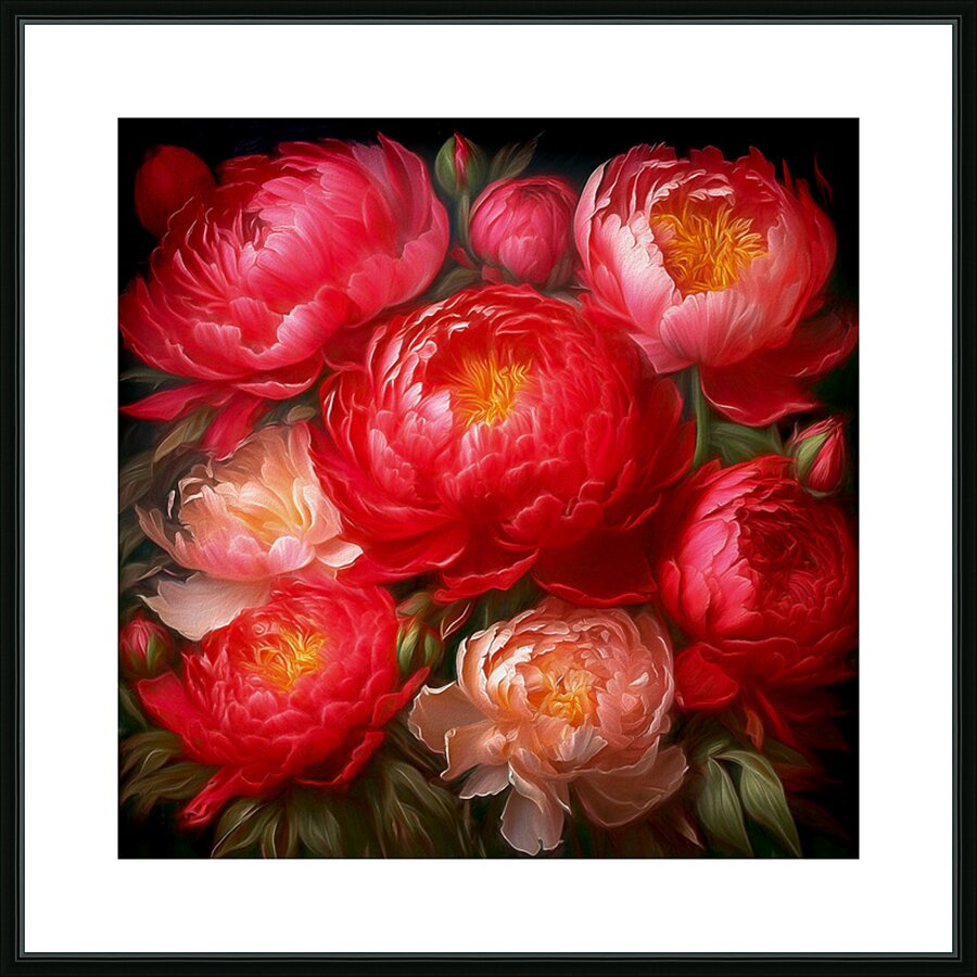 Bouquet of Peonies Picture Frame print