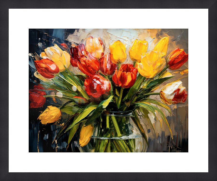 Red and Yellow Tulips Picture Frame print