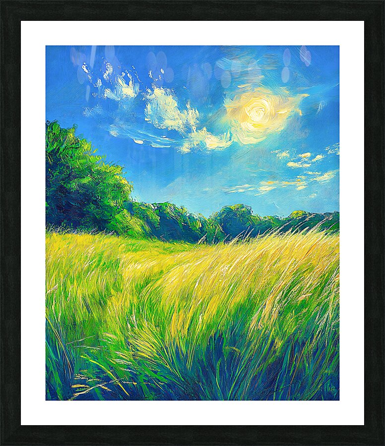 Simple Green Landscape Picture Frame print