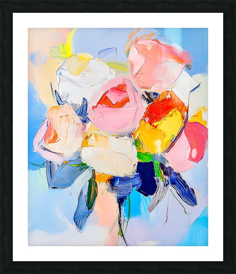 Roses Abstract Bouquet Picture Frame print