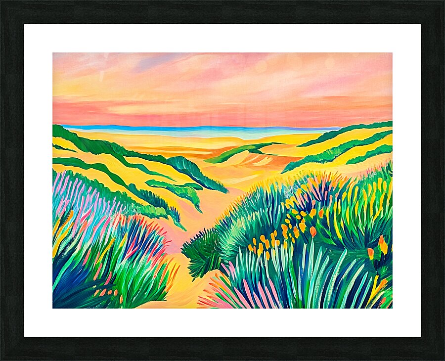 Sand Dunes and Flowers Picture Frame print