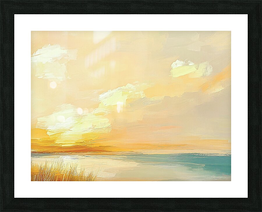 Simple Pastel Seascape Picture Frame print