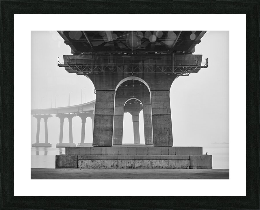 Coronado Bay Bridge Pylons Monochrome Picture Frame print