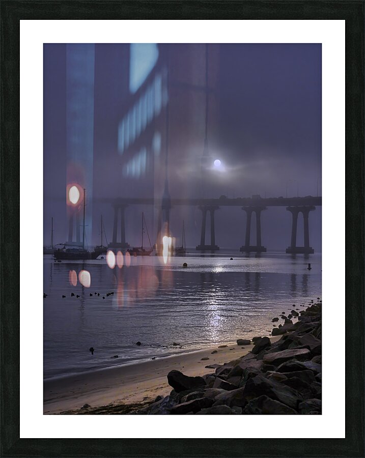 Coronado Bay Bridge Moonlight Sun Picture Frame print