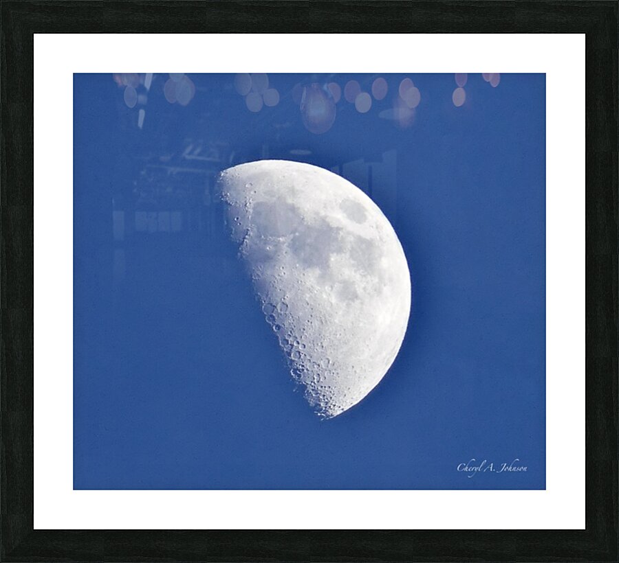 Moon at Sunset with a Blue Sky ~ 2-5-25 Picture Frame Printing